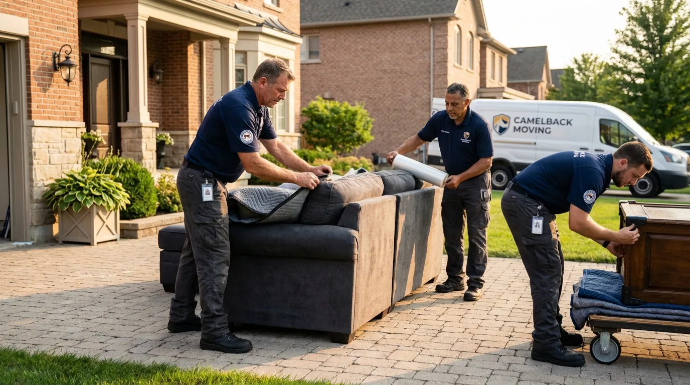 Large estate moving crew wrapping furniture in Montross, VA